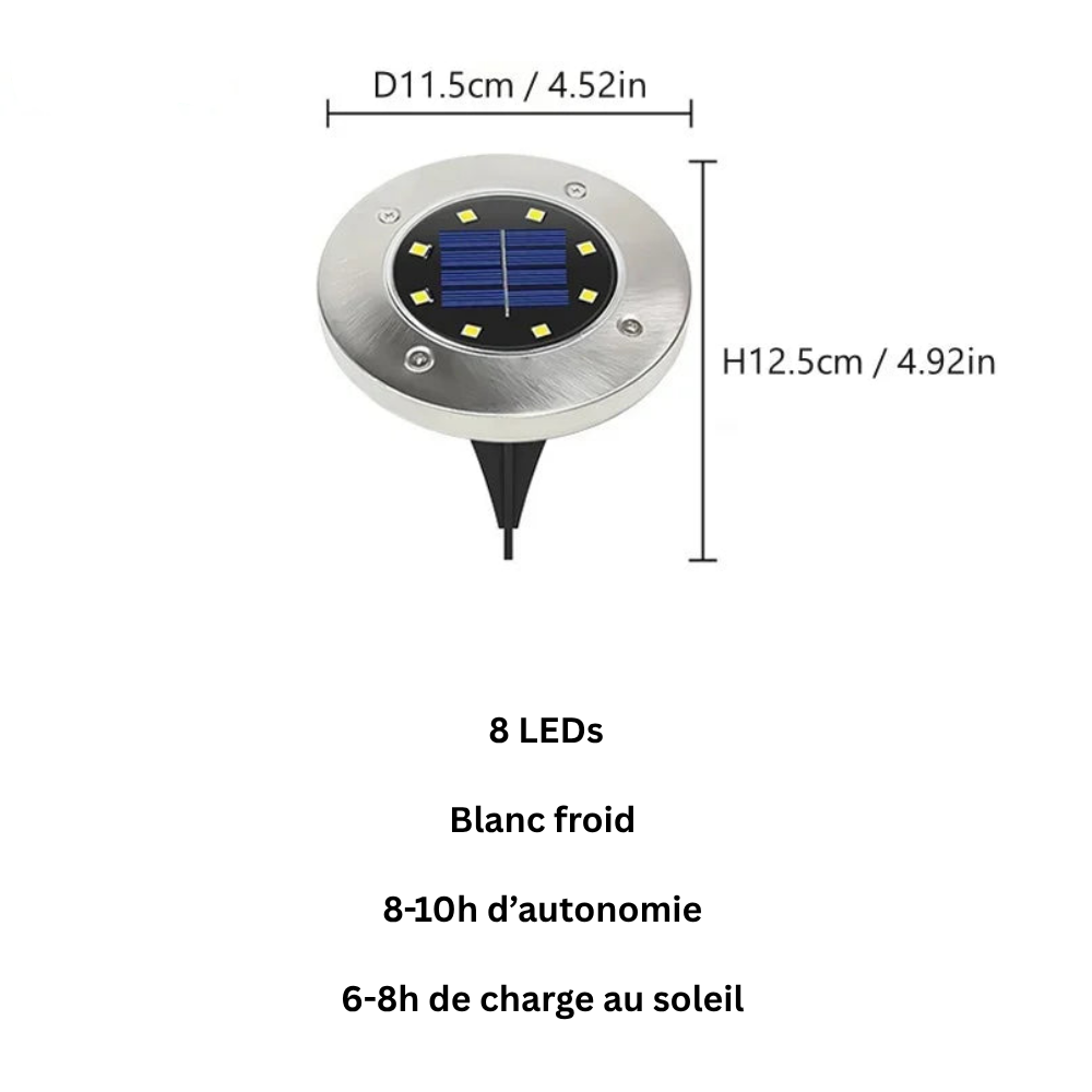 Spot Solaire LED Encastré – Étanche IP65, Éclairage de Jardin, Terrasse et Allée (Phoenix) - LUMICONCEPT