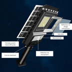 Lampadaire Solaire LED 156 LED avec Capteur de Mouvement – Super Lumineux, Étanche IP65 pour Extérieur (Orion) - LUMICONCEPT