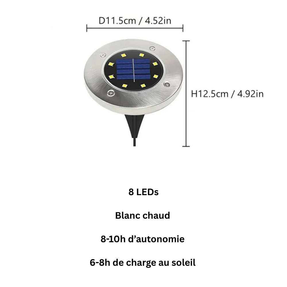 Spot Solaire LED Encastré – Étanche IP65, Éclairage de Jardin, Terrasse et Allée (Phoenix) - LUMICONCEPT
