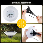 Lot de 4 - Spot Solaire LED Extérieure – Étanche IP65, Éclairage 360°, Jardin, Allée et Terrasse (Lyra) - LUMICONCEPT