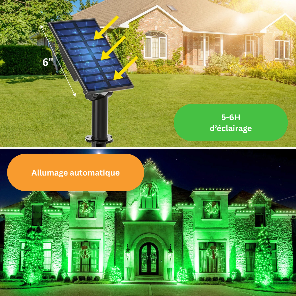 Projecteur Solaire LED Vert – Super Lumineux, Étanche IP65 (Lyra) - LUMICONCEPT