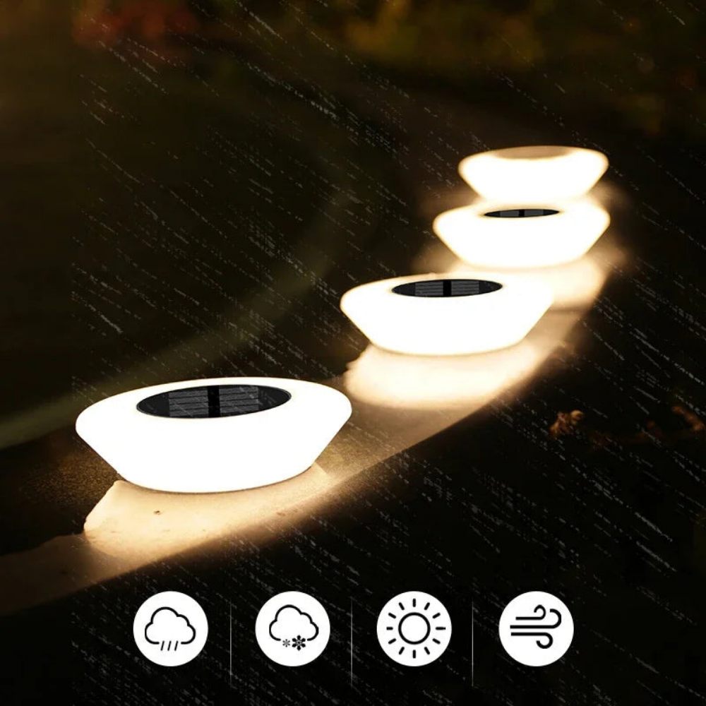 Lot de 4 - Spot Solaire LED Extérieure – Étanche IP65, Éclairage 360°, Jardin, Allée et Terrasse (Lyra) - LUMICONCEPT