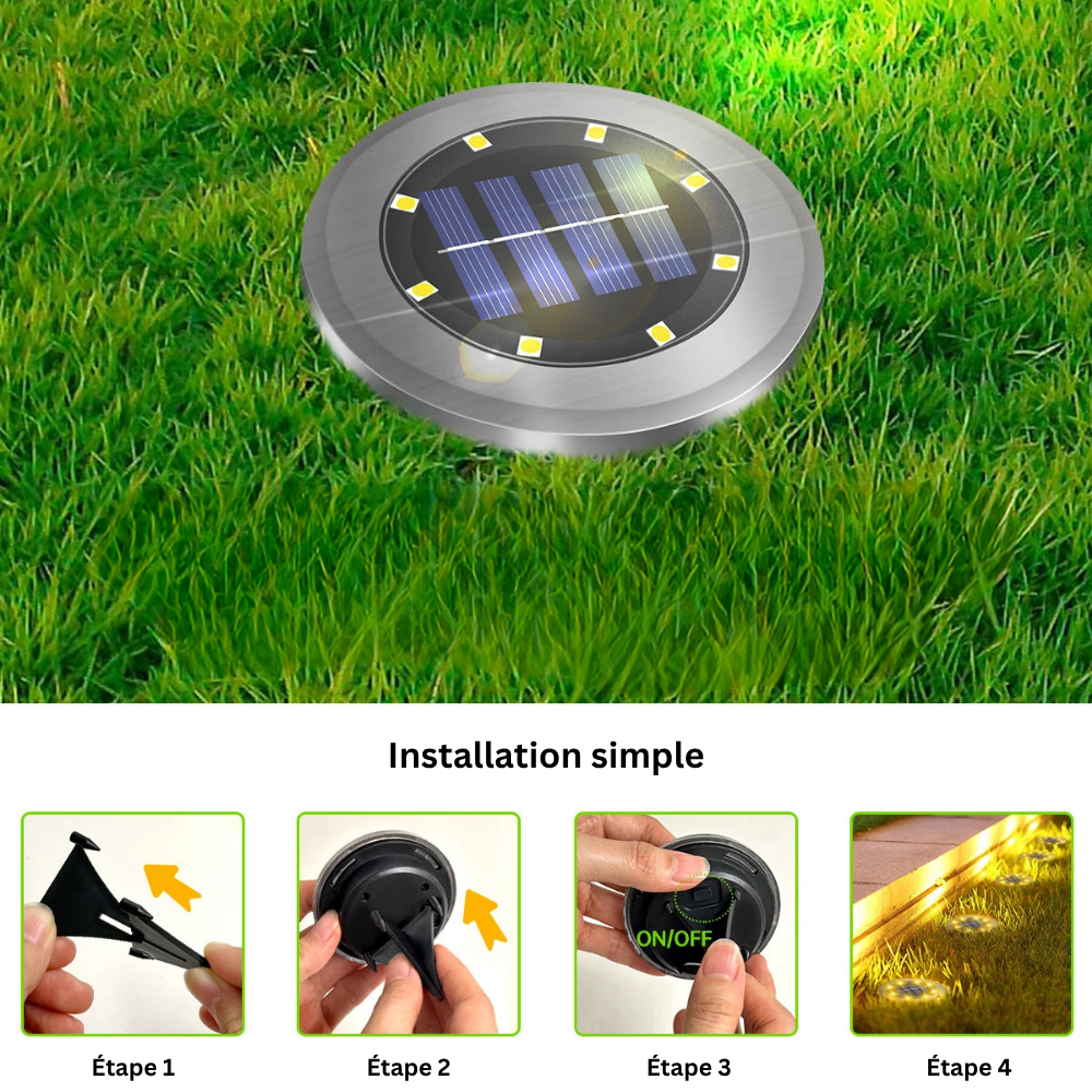 Spot Solaire LED Encastré – Étanche IP65, Éclairage de Jardin et Allée (Andromeda) - LUMICONCEPT