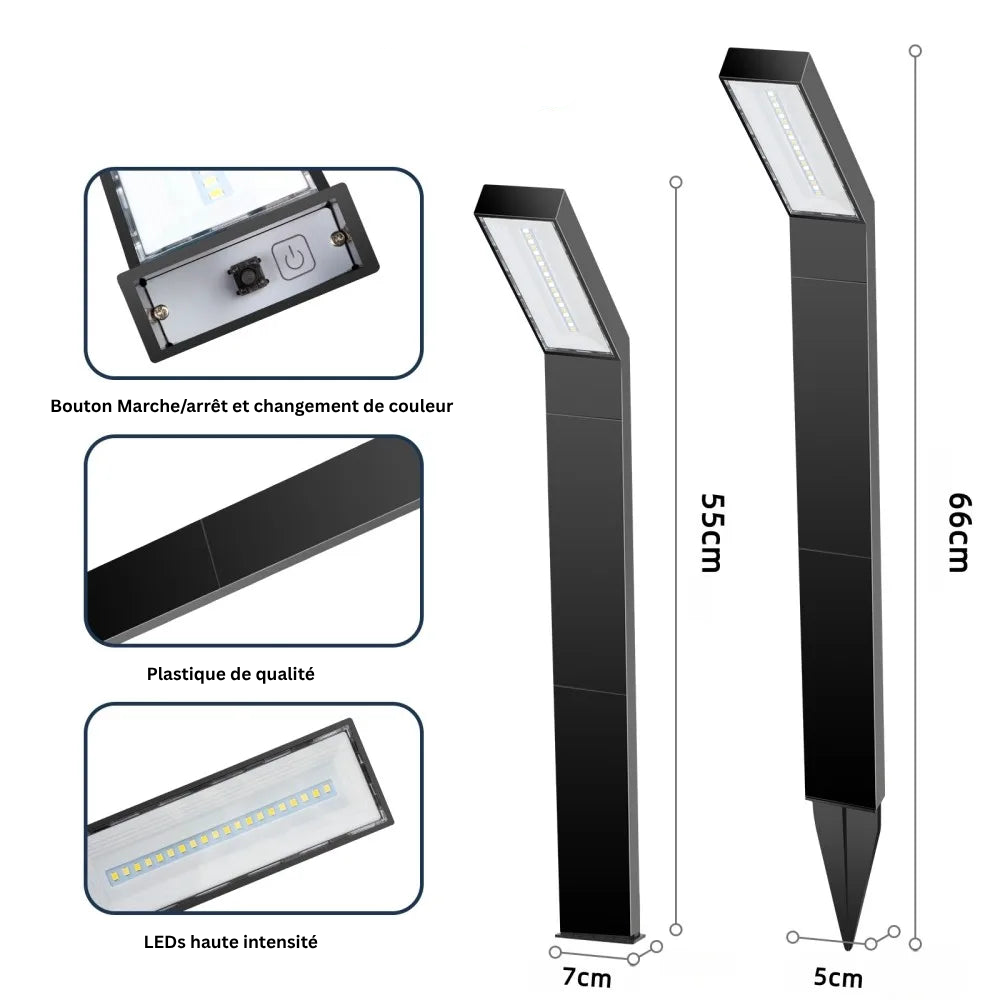 Borne Solaire LED Extérieure – Étanche IP65, Éclairage de Jardin et Allée (Lyra) - LUMICONCEPT
