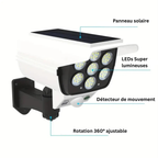 Projecteur Solaire 77 LED avec Capteur PIR – Étanche IP65, 3 Modes & Leurre Caméra de Sécurité (Auriga) - LUMICONCEPT