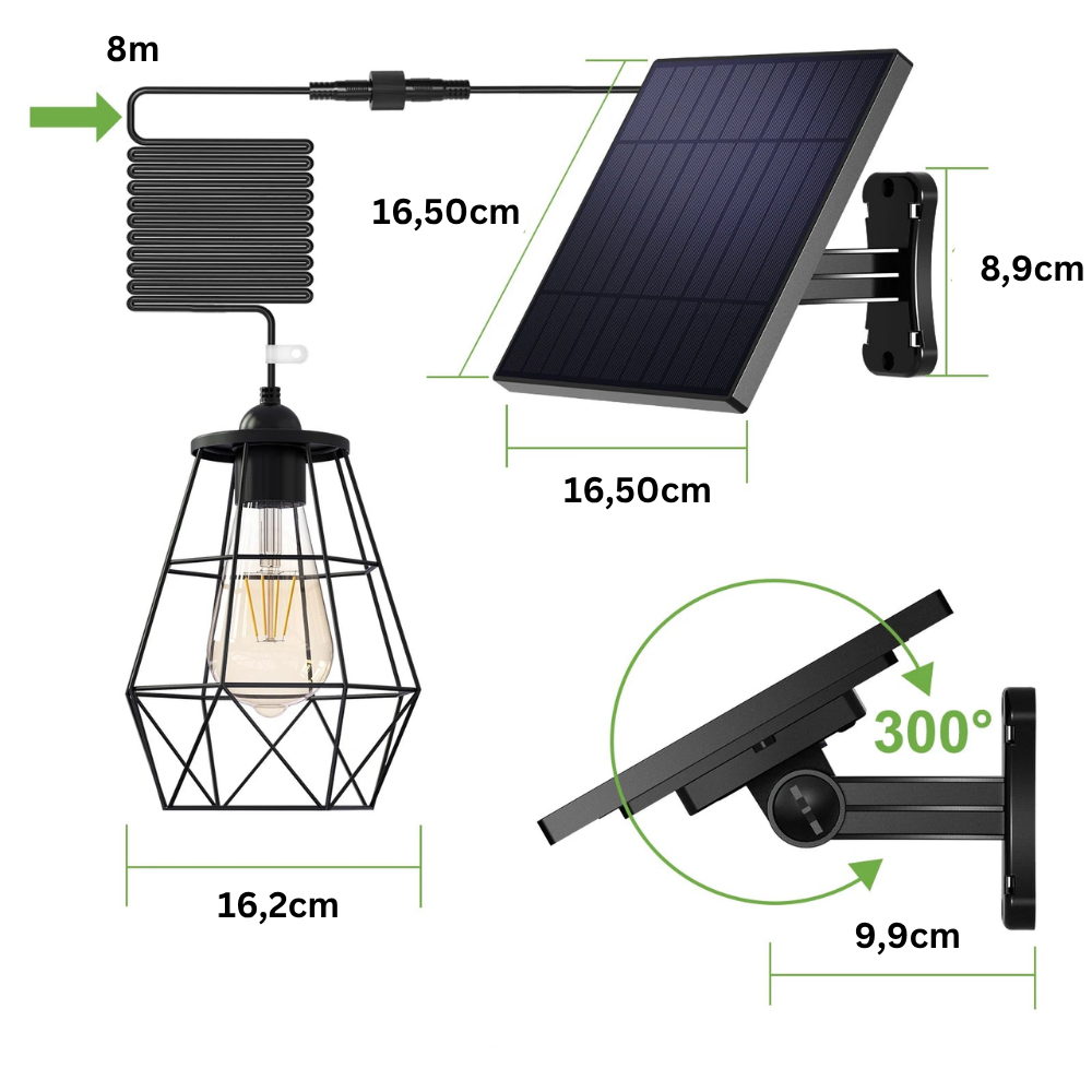 Suspension Solaire LED – 180 LED Ultra-Lumineuses, Télécommande, 5 Modes, Étanche IP65 (Cassiopeia) - LUMICONCEPT