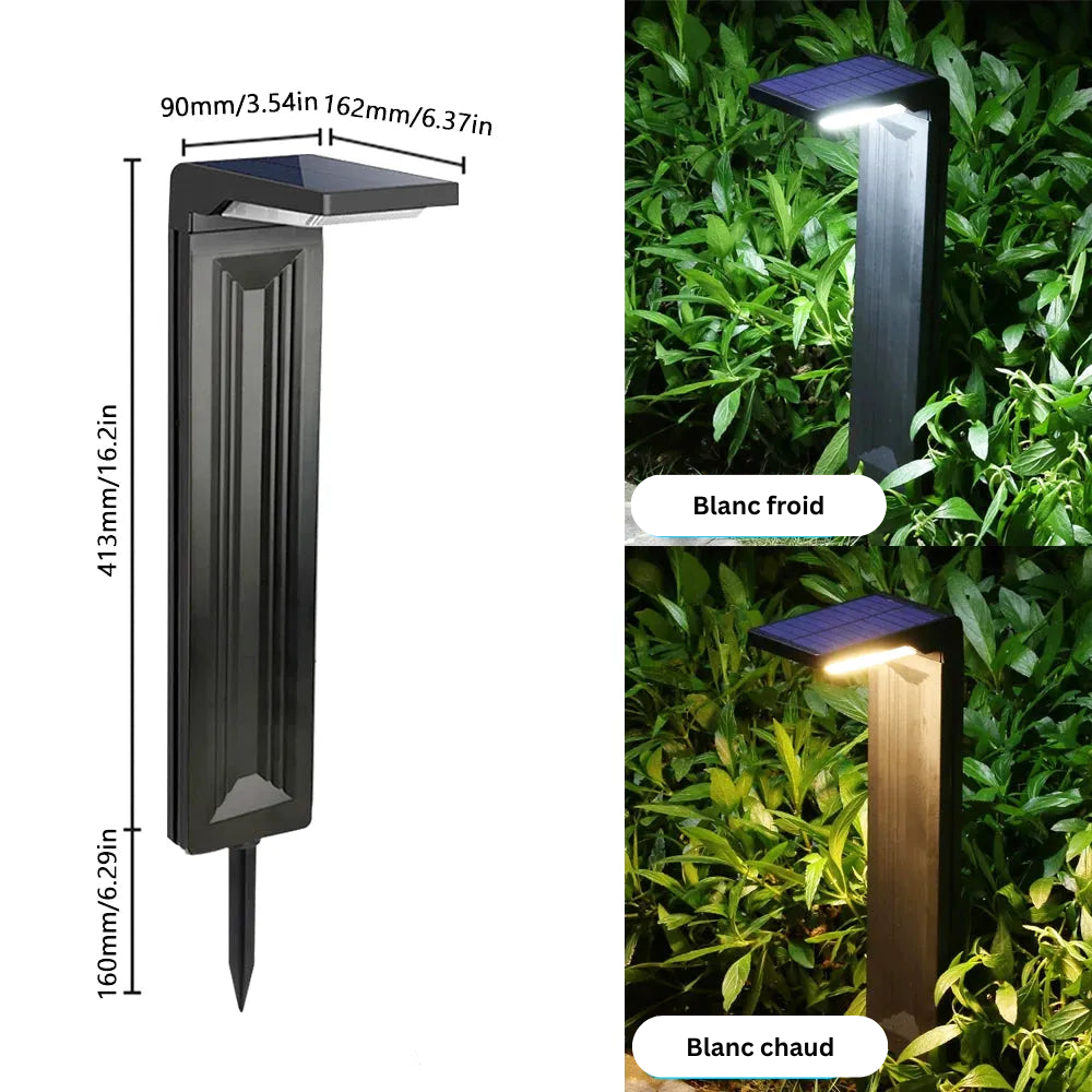 Borne Solaire LED Extérieure – Étanche IP45 - Tête Orientable, 4 Modes, Jardin et Allée (Phoenix) - LUMICONCEPT