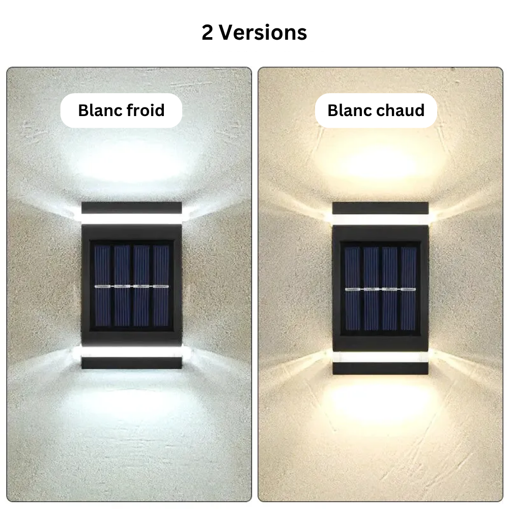 Applique Murale Solaire LED Extérieure – Étanche IP65, Éclairage Haut et Bas, Terrasse, Jardin, Clôture et Villa (Phoenix) - LUMICONCEPT
