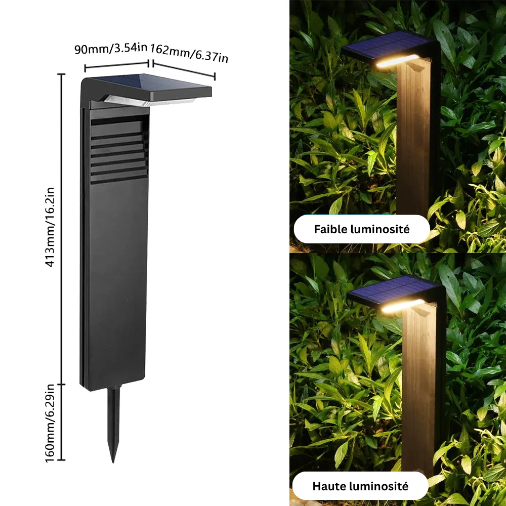 Borne Solaire LED Extérieure – Étanche IP45 - Tête Orientable, 4 Modes, Jardin et Allée (Phoenix) - LUMICONCEPT
