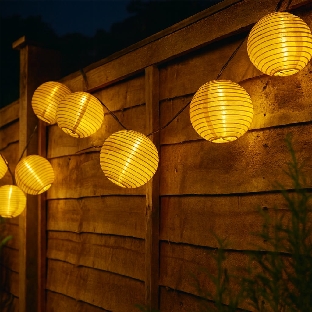 Lanterne Solaire LED avec Guirlande – Étanche, 30 Lumières sur Chaîne 6,5 m, Décoration Jardin et Terrasse (Cygnus) LUMICONCEPT