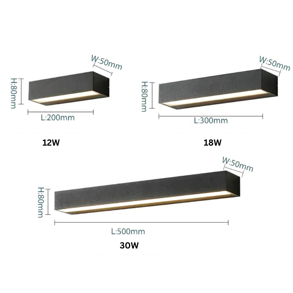 Applique Murale LED Extérieure – Étanche IP65, Aluminium, Décoration Porche, Maison et Garage (Hydra) - LUMICONCEPT