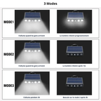 Projecteur Murale Solaire LED avec Détecteur de Mouvement – Étanche IP65 à 4 LED, 3 Modes d’Éclairage (Aquila) - LUMICONCEPT