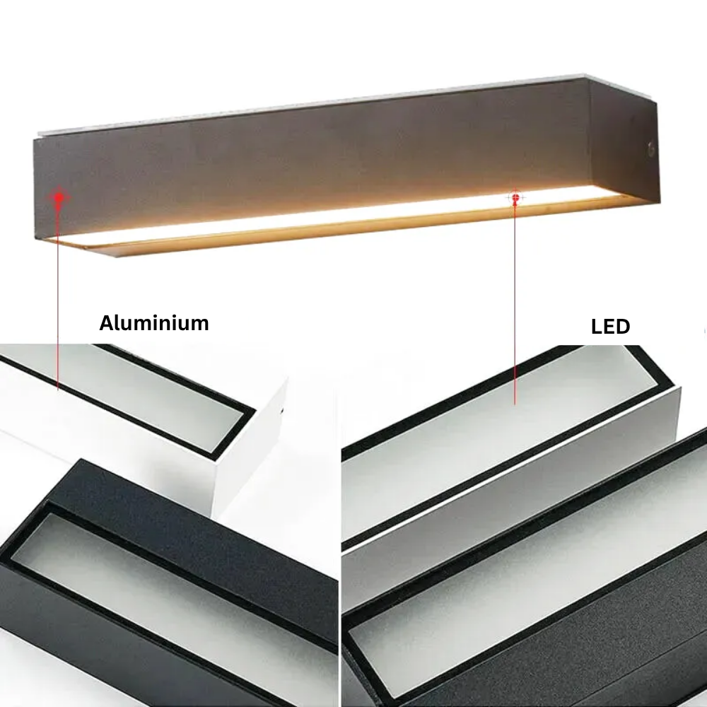 Applique Murale LED Extérieure – Étanche IP65, Aluminium, Décoration Porche, Maison et Garage (Hydra) - LUMICONCEPT