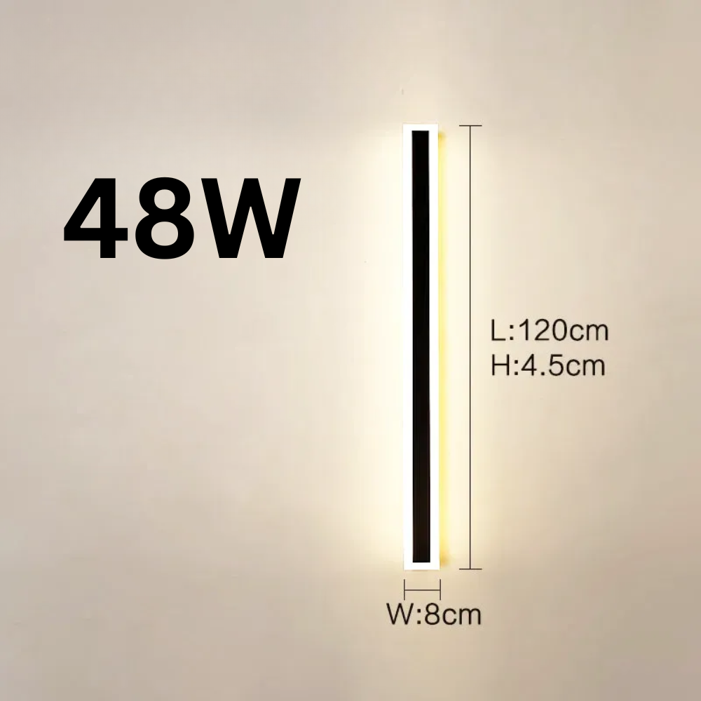 Applique Murale LED Extérieure – Étanche IP65, Longue Lampe pour Couloir, Escalier, Balcon, Entrée et Jardin (Cassiopeia) - LUMICONCEPT