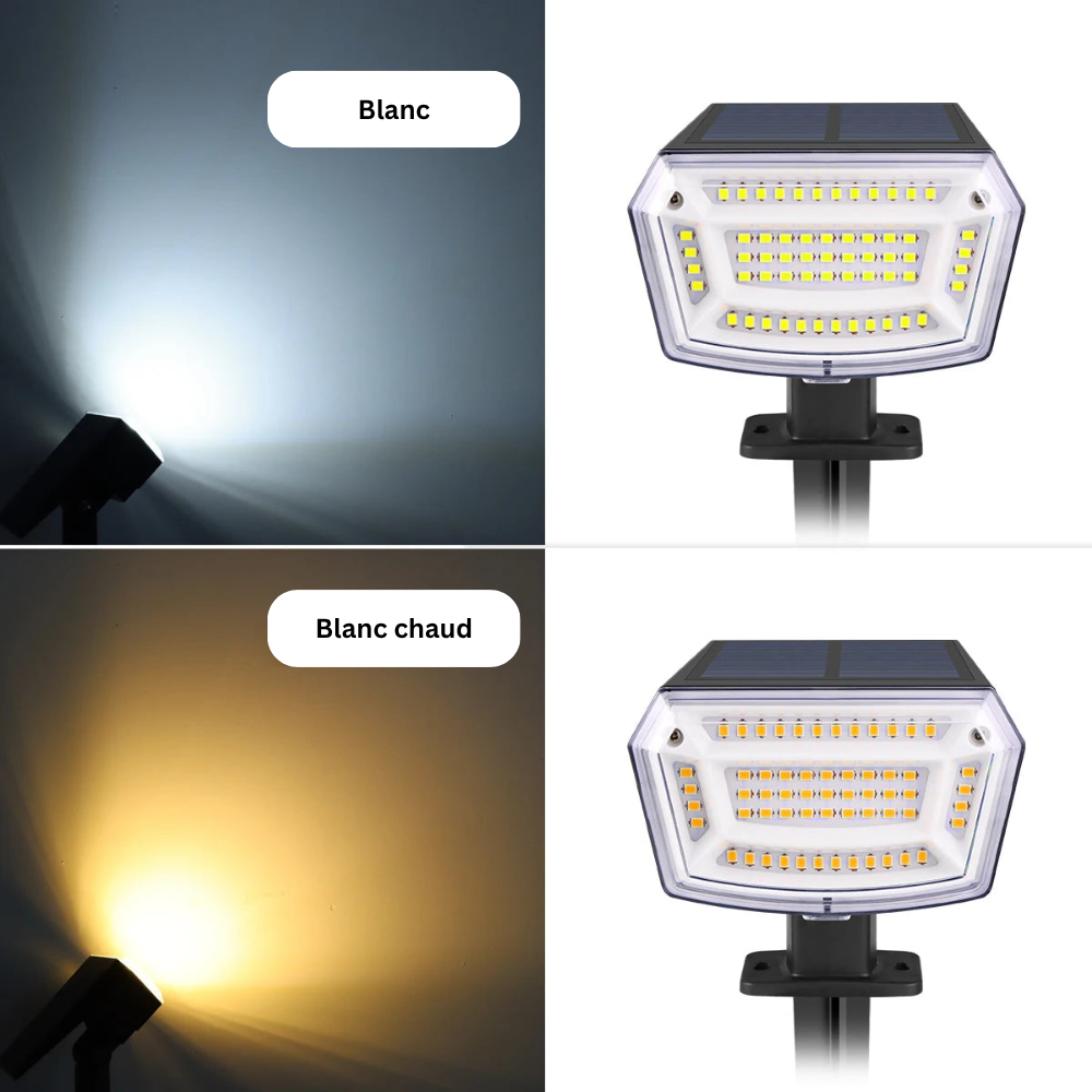 Projecteur Solaire 9 LED – Étanche IP65, Luminosité Réglable pour Jardin, Allée, Pelouse et Extérieur (Orion) - LUMICONCEPT