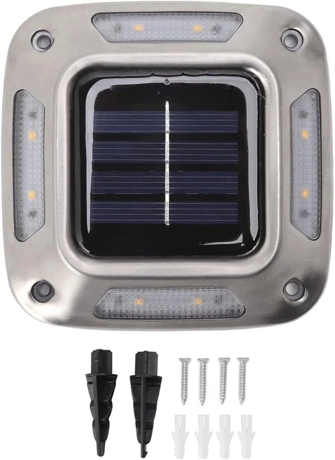 Lot de 4 Spots Solaires LED Extérieurs 8LED – Étanches IP65, Sans Fil, Idéals Allées, Escaliers & Terrasses (Cygnus) - LUMICONCEPT