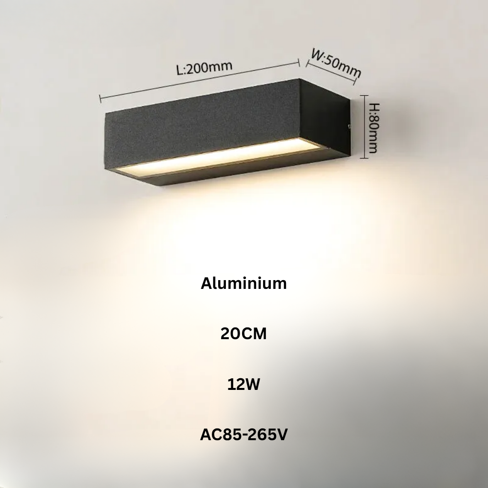 Applique Murale LED Extérieure – Étanche IP65, Aluminium, Décoration Porche, Maison et Garage (Hydra) - LUMICONCEPT
