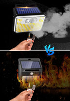 Projecteur Mural Solaire LED Extérieure – Étanche IP65, 148 LED Ultra-Lumineuses avec Détecteur de Mouvement, 3 Modes, Éclairage Sécurité (Cygnus) - LUMICONCEPT