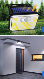 Projecteur Mural Solaire LED Extérieure – Étanche IP65, 148 LED Ultra-Lumineuses avec Détecteur de Mouvement, 3 Modes, Éclairage Sécurité (Cygnus) - LUMICONCEPT