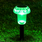 Lot de 4 Lampes Solaires LED à Piquer – Étanche, Design Champignon Coloré, Éclairage Allée, Pelouse et Jardin (Cygnus) LUMICONCEPT