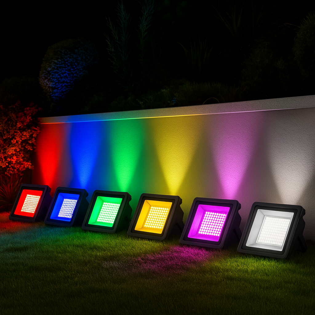 Projecteur LED RGB Extérieur 200W avec Télécommande – Étanche IP66 (Orion) LUMICONCEPT