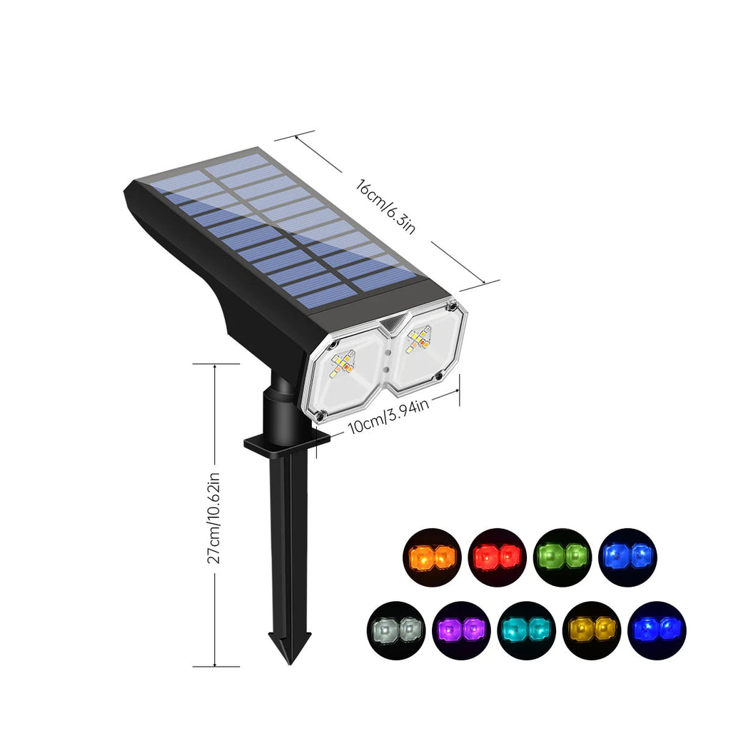 Projecteur Solaire LED RVB & Blanc Chaud – Étanche IP67 avec Charge Solaire & USB (Hydra) LUMICONCEPT