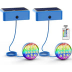 Lumières solaires submersibles pour piscine – IP68, LED RGB 16 couleurs avec télécommande et minuterie - LUMICONCEPT