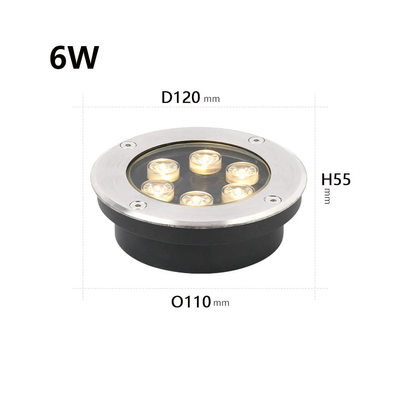 Spot LED Encastrable Extérieur 6W IP67 Étanche – Lumière Souterraine pour Jardin & Allée (Andromeda) LUMICONCEPT