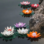Veilleuse flottante Lotus LED – Double pétale, 7 couleurs, décoration piscine & étang - LUMICONCEPT