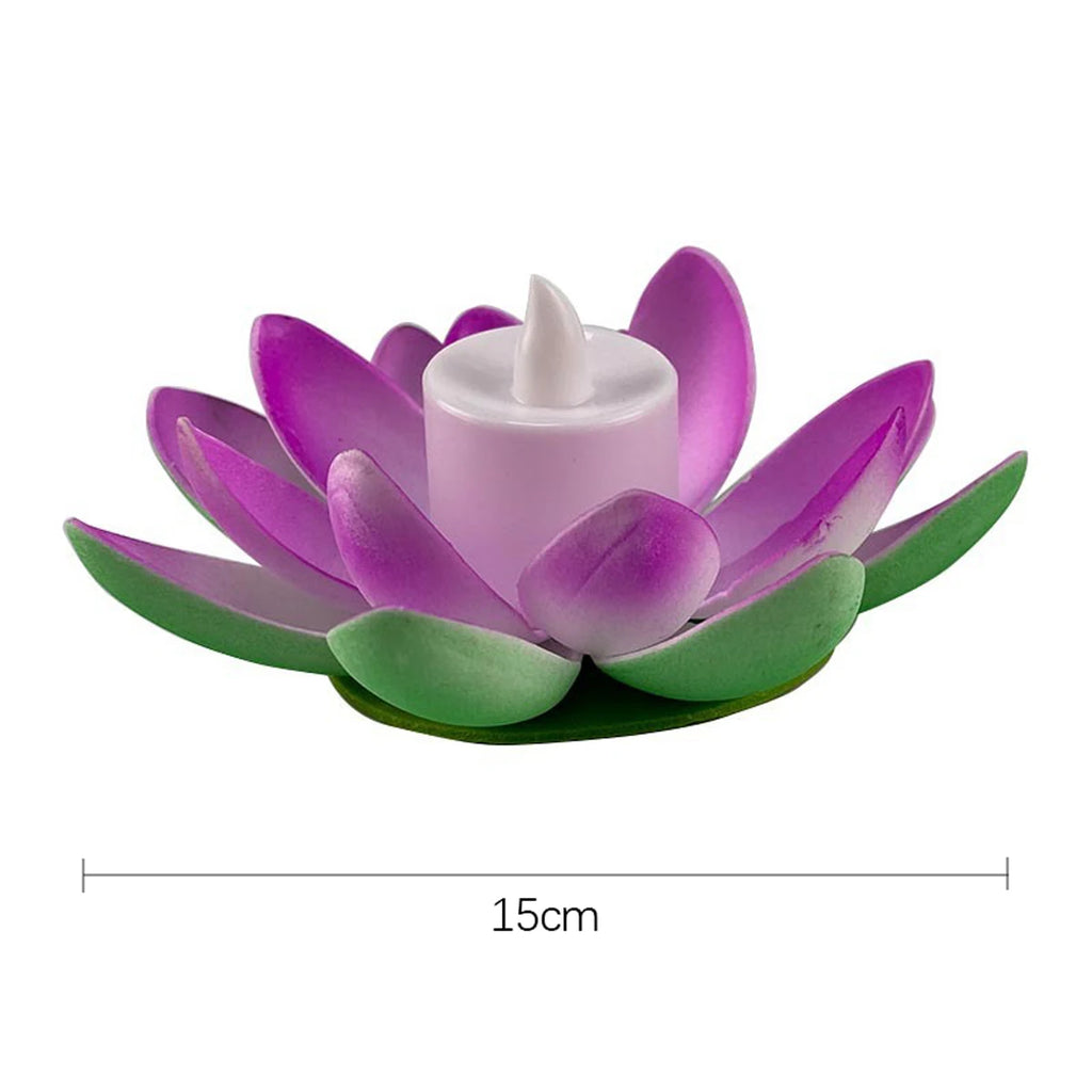 Veilleuse flottante Lotus LED – Double pétale, 7 couleurs, décoration piscine & étang - LUMICONCEPT