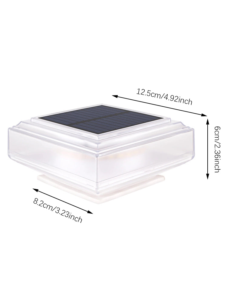 Lumière de Pilier Solaire LED Blanc Chaud 3000K – Étanche IP65 pour Poteaux de Clôture et Jardin (Carina) - LUMICONCEPT
