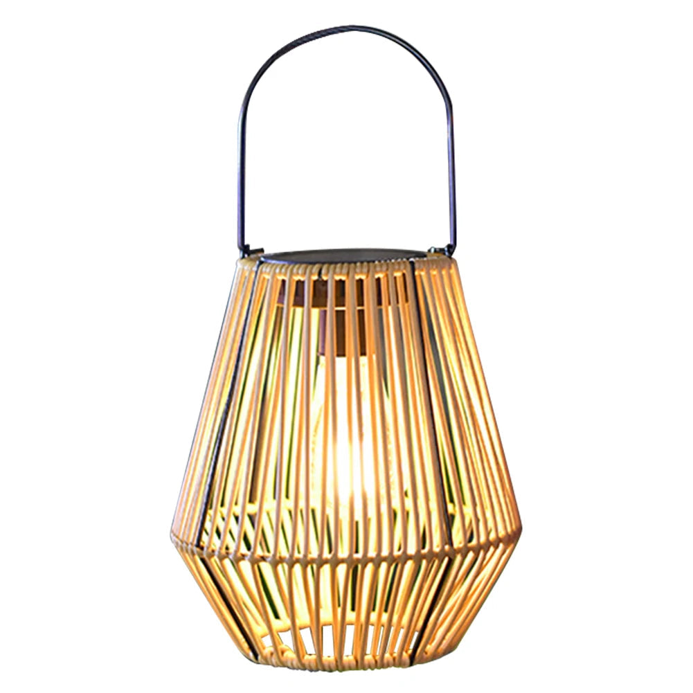 Lampe Solaire Suspendue LED Jaune – Éclairage Camping, Jardin, Cour, Allée – Étanché IP65, 4 LED, Recharge Auto