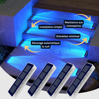 Lot de 4 Spots Solaires LED Bleu Extérieur IP68 pour Escaliers & Allées – Étanche IP68 (Hydra) - LUMICONCEPT