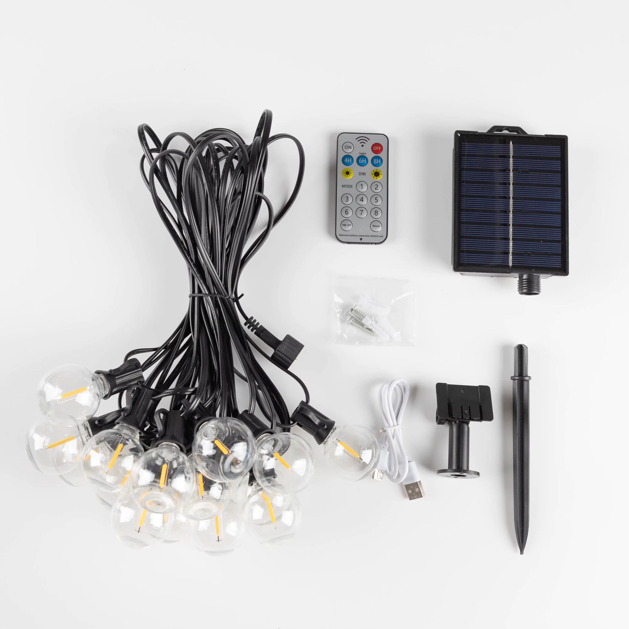 Guirlande Solaire G40 LED – Ampoules Incassables, Étanche, Décoration Terrasse et Jardin (Orion) - LUMICONCEPT