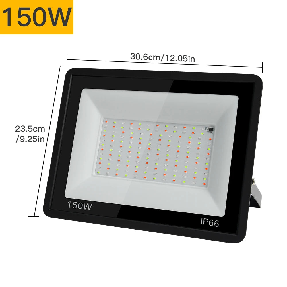 Projecteur LED RGB Extérieur 150W avec Télécommande – Étanche IP66 (Orion) LUMICONCEPT