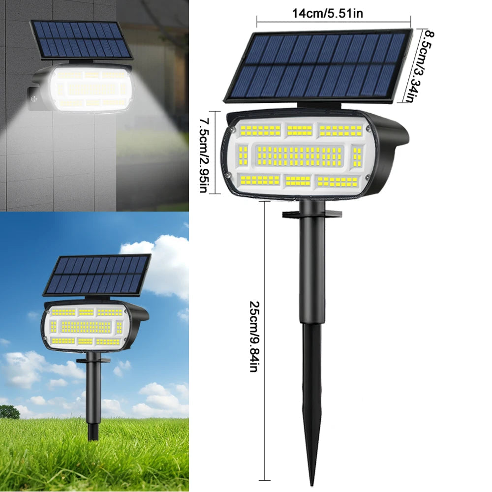 Projecteur Solaire LED 136 LED avec 3 Modes – Éclairage Extérieur Jardin & Allée, Étanche IP65 (Aquila) LUMICONCEPT