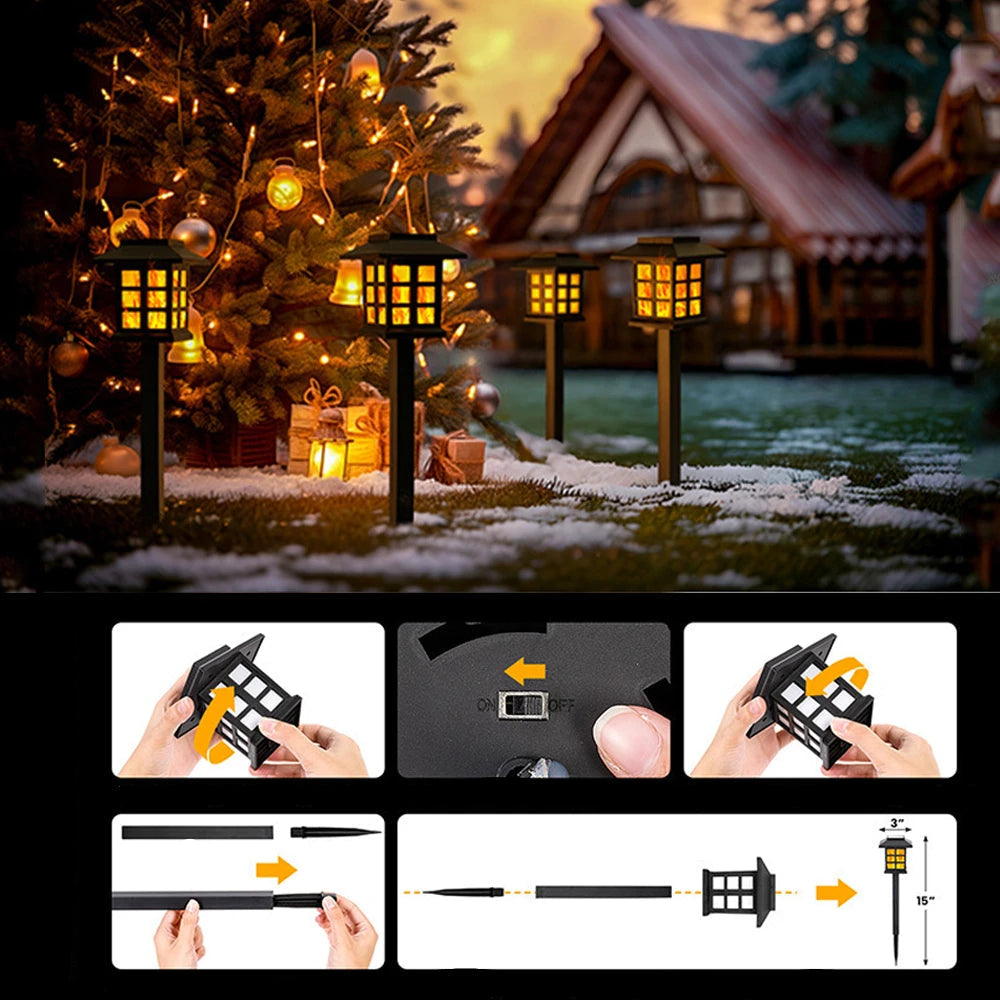 Torche Borne Solaire LED 10 LEDs Effet Flamme – Étanche IP65 pour Jardin, Patio et Allée (Aquila) LUMICONCEPT