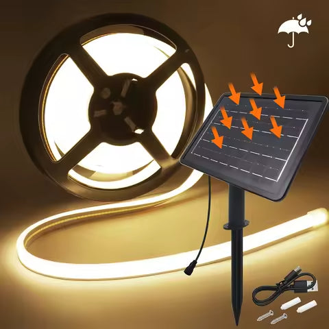Bande LED Solaire Étanche IP68 – Flexible & Néon Décoratif Extérieur (Andromeda Blanc) - LUMICONCEPT