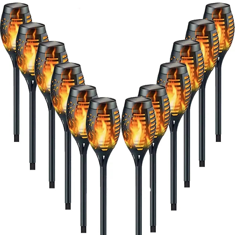 Lampe Solaire Torche LED Flamme Vacillante – Étanche IP65 (Auriga) LUMICONCEPT