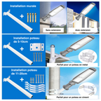Lampadaire LED Extérieur 220V 50W/100W/200W – Éclairage de Jardin & Routes, Étanche IP66 (Orion) - LUMICONCEPT
