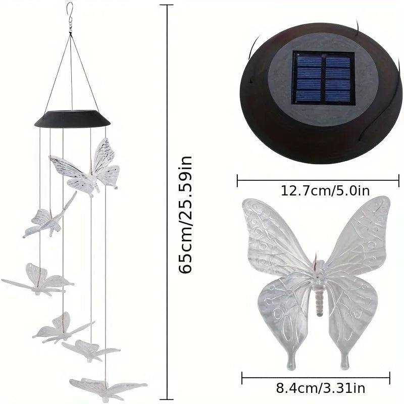 Suspension Solaire LED – Étanche, Couleur Changeante, Papillon, Libellule et Colibri, Décoration Extérieure (Lyra) LUMICONCEPT