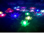 Veilleuse flottante Lotus LED – Double pétale, 7 couleurs, décoration piscine & étang - LUMICONCEPT