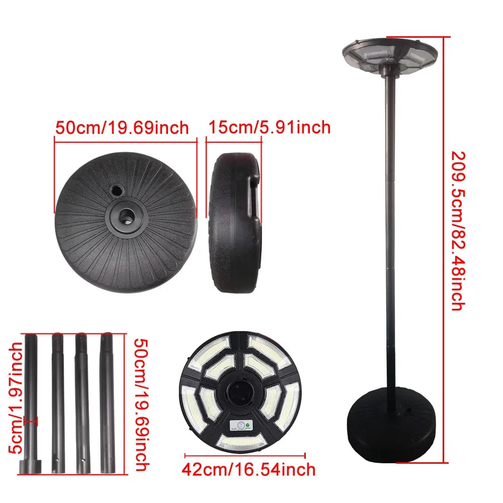 Lampadaire Solaire LED Extérieur – 750 LED, Capteur de Mouvement & Télécommande (Andromeda) LUMICONCEPT