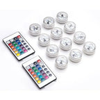Lampes LED sous-marines à piles – IP68, 16 couleurs avec télécommande, lumière submersible RGB pour piscine et fêtes - LUMICONCEPT