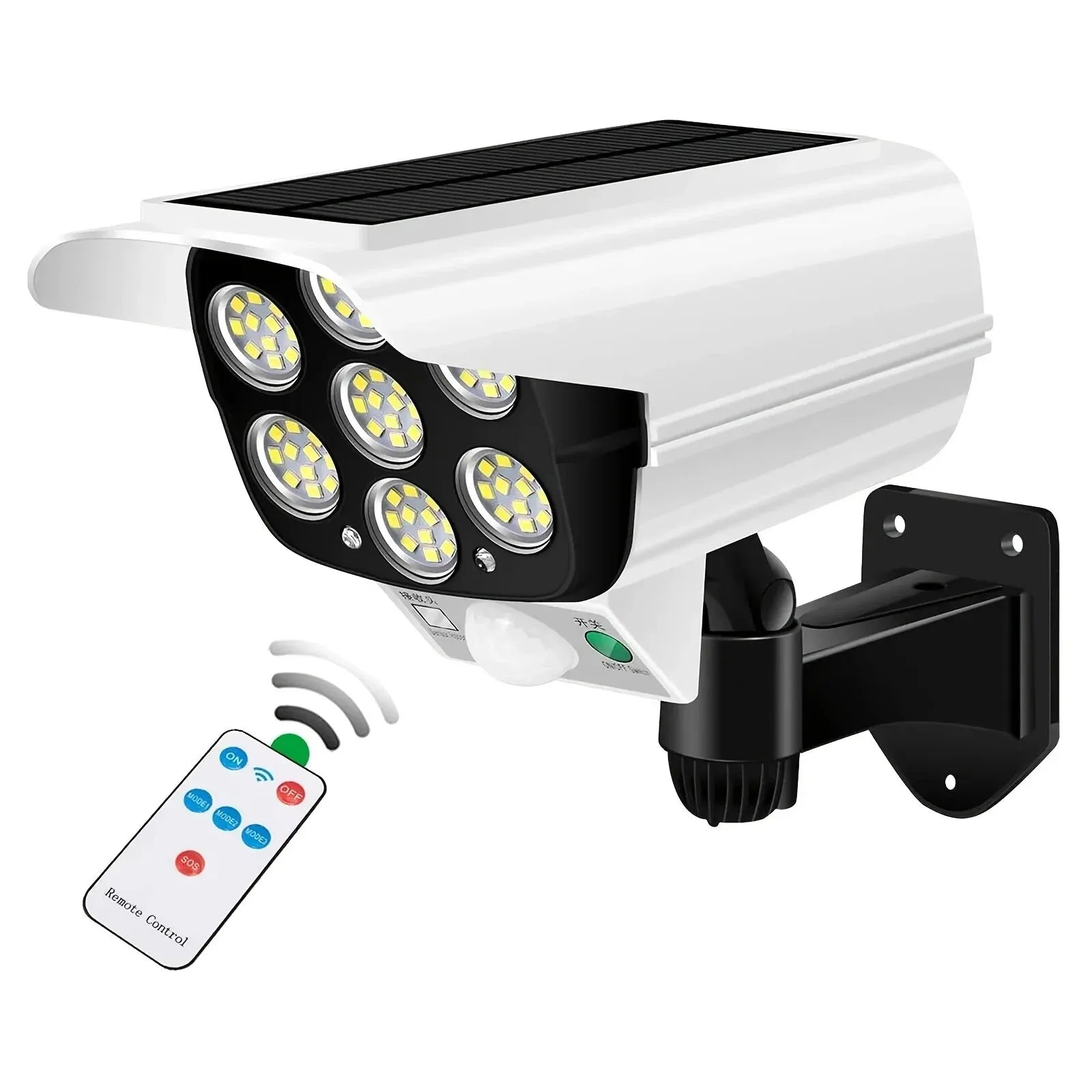 Projecteur Solaire 77 LED avec Capteur PIR – Étanche IP65, 3 Modes & Leurre Caméra de Sécurité (Auriga) LUMICONCEPT
