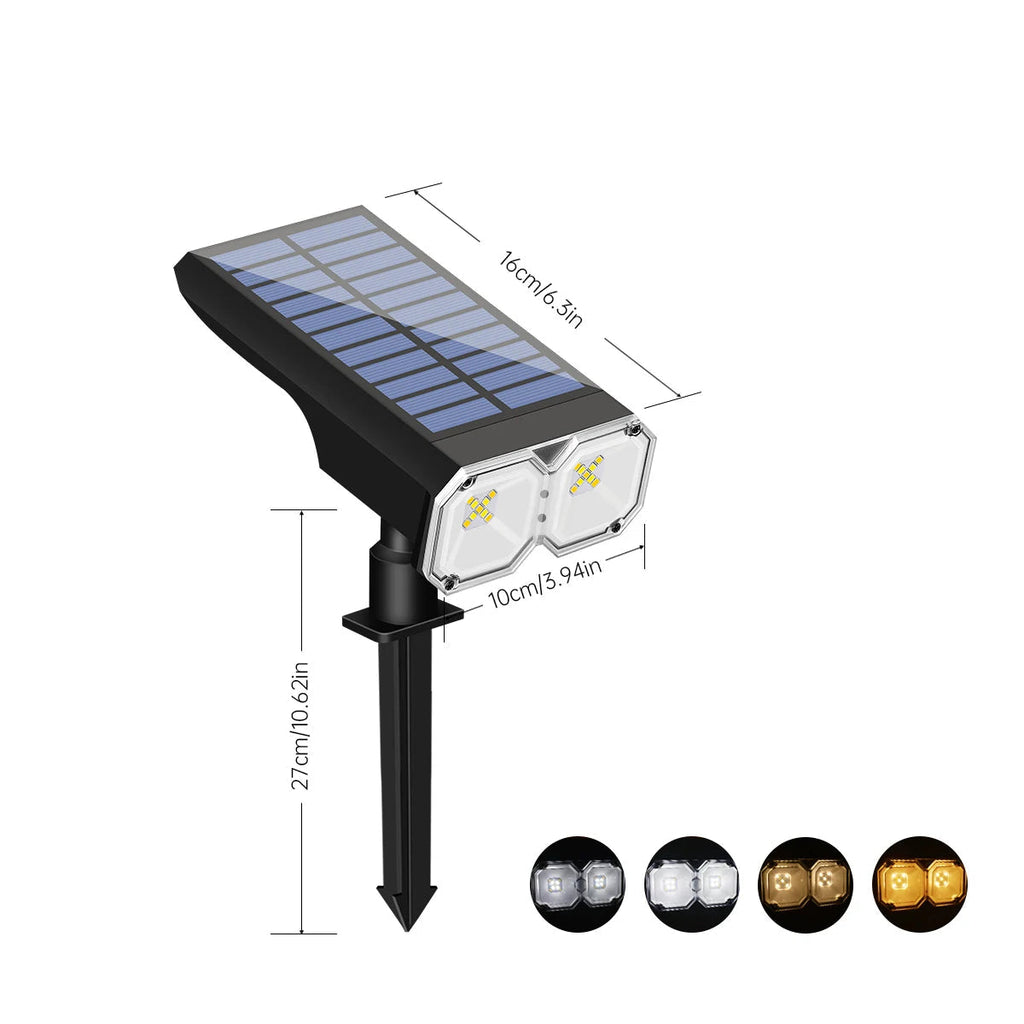 Projecteur Solaire LED RVB & Blanc Chaud – Étanche IP67 avec Charge Solaire & USB (Hydra) LUMICONCEPT