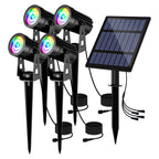 Lot de 4 Projecteurs Solaire LED Extérieur RGB Multicolore – Étanche IP65 (Draco) LUMICONCEPT