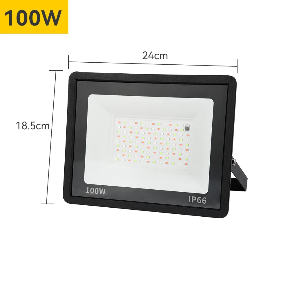 Projecteur LED RGB Extérieur 100W avec Télécommande – Étanche IP66 (Orion) LUMICONCEPT