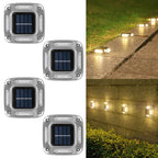 Lot de 4 Spots Solaires LED Extérieurs 8LED – Étanches IP65, Sans Fil, Idéals Allées, Escaliers & Terrasses (Cygnus) LUMICONCEPT