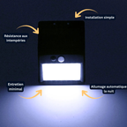 Projecteur Murale Solaire LED 28 LED avec Capteur de Mouvement – 3 Modes, Étanche IP65 (Altair) - LUMICONCEPT